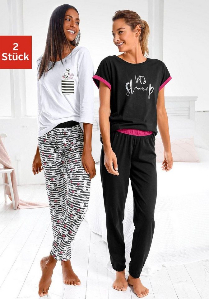 Vivance Dreams Pyjama (4 tlg., 2 Stück) mit verspieltem Tierprint von Vivance Dreams