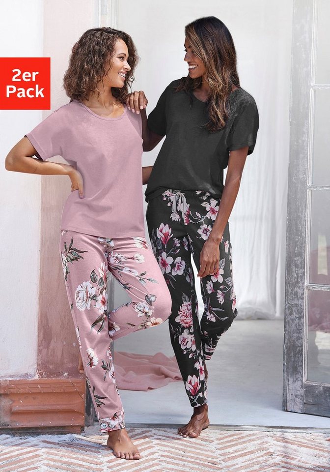 Vivance Dreams Pyjama (4 tlg., 2 Stück) mit Blumendruck von Vivance Dreams