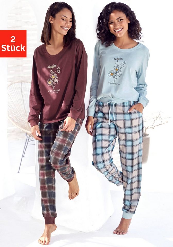 Vivance Dreams Pyjama (4 tlg., 2 Stück) mit Frontdruck von Vivance Dreams