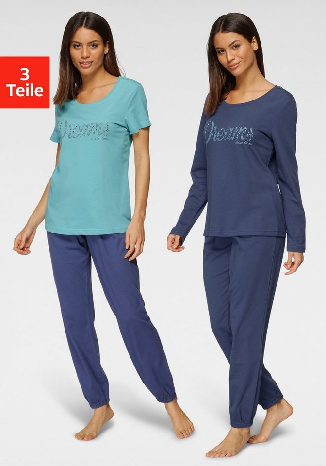 Vivance Dreams Pyjama (Set, 3 tlg) mit Frontschriftzug von Vivance Dreams