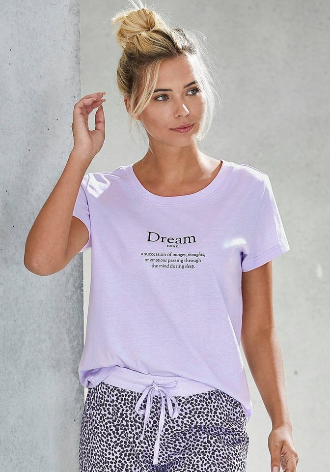 Vivance Dreams Pyjamaoberteil mit Statementdruck von Vivance Dreams