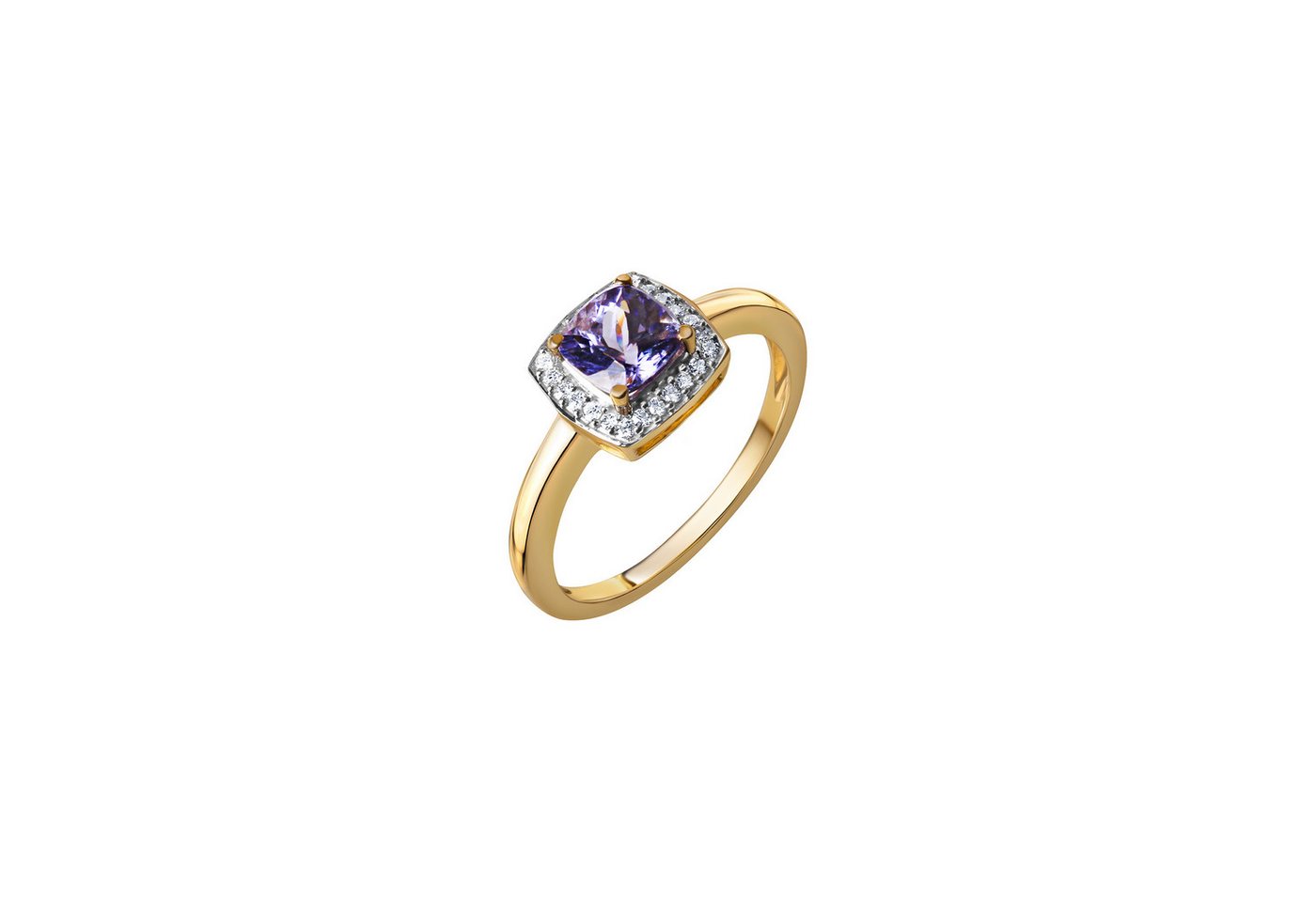 Vivance Fingerring 585 Gold mit echtem Tansanit und Brillant 0,109ct. von Vivance