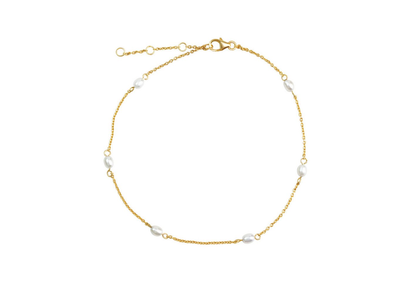 Vivance Fußkette 925/- Sterling Silber vergoldet Perlen von Vivance