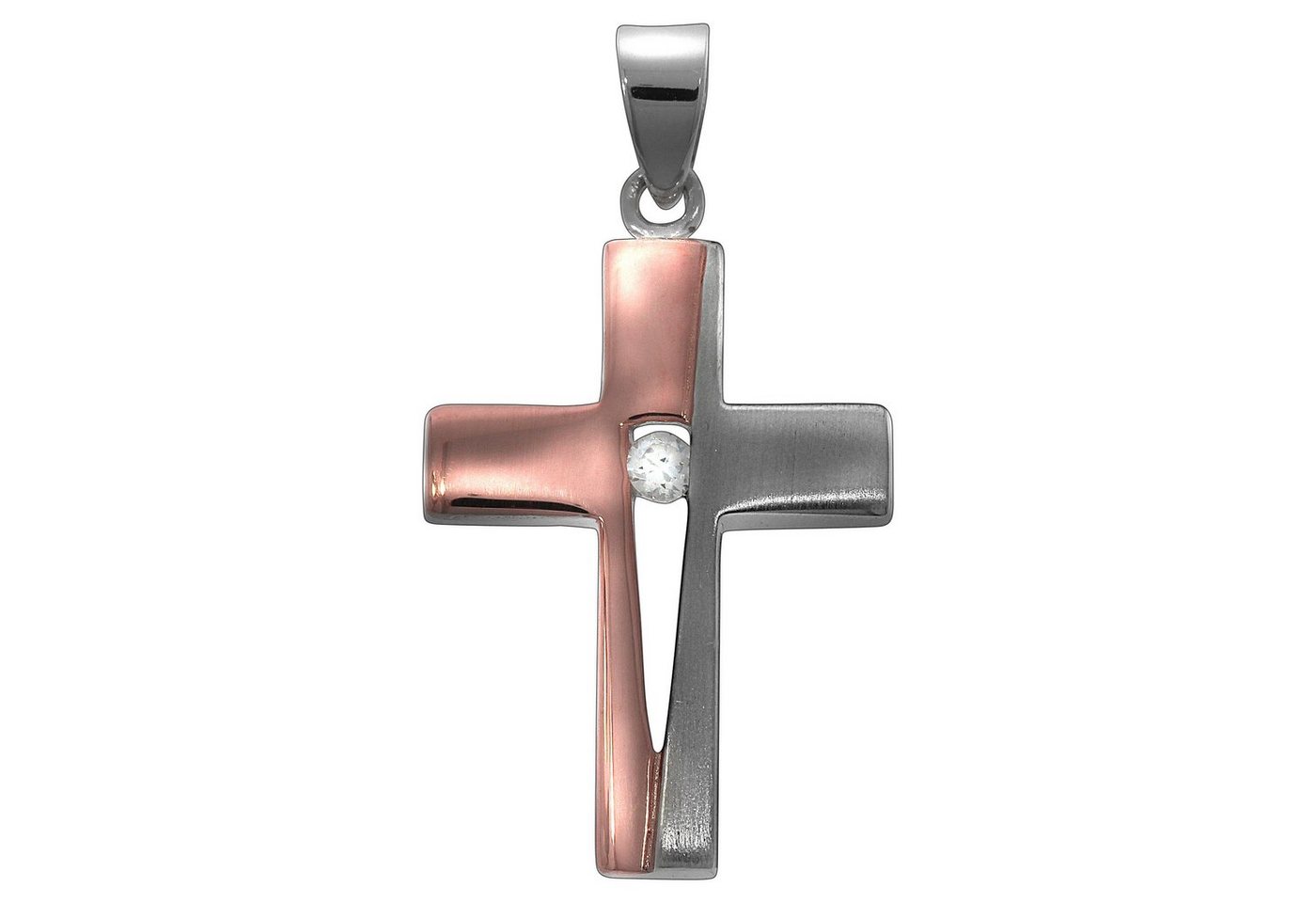Vivance Kettenanhänger 925 Sterling Silber zweifarbig Kreuz von Vivance