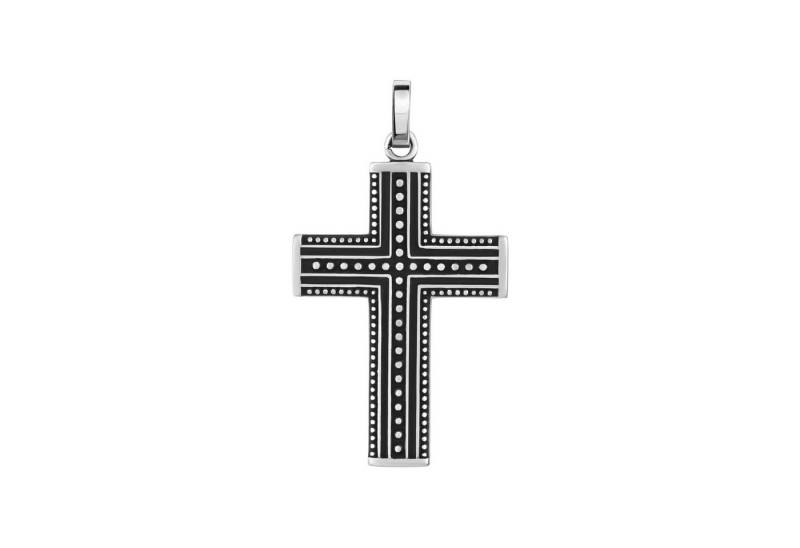 Vivance Kettenanhänger Edelstahl matt schwarz mit Struktur von Vivance