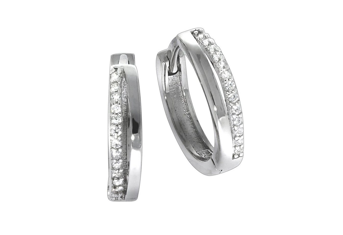 Vivance Paar Creolen 925 Silber Zirkonia rhodiniert von Vivance