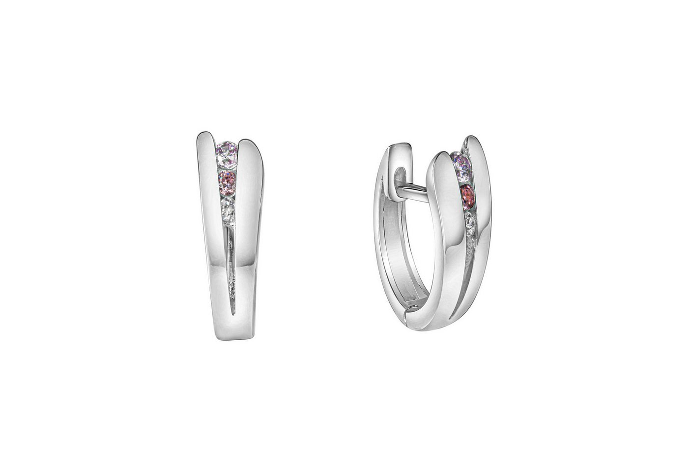 Vivance Paar Creolen 925-Sterling Silber rhodiniert Zirkonia von Vivance