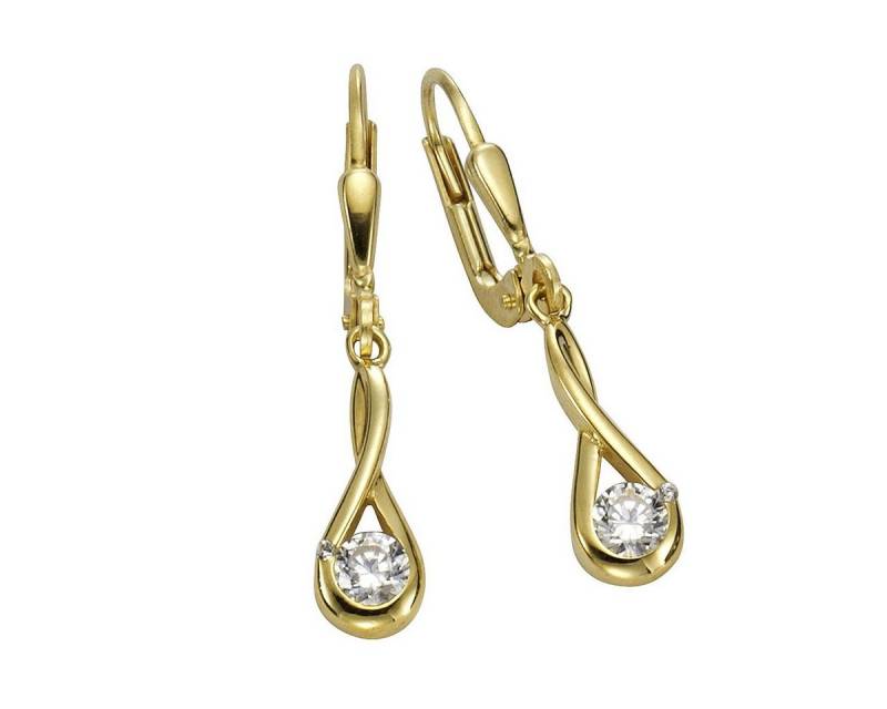 Vivance Paar Ohrhänger 333 Gold 4x Zirkonia weiß von Vivance