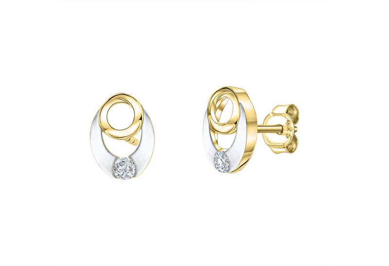 Vivance Paar Ohrstecker 375/- Gelbgold bicolor Zirkonia von Vivance