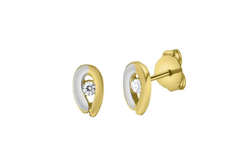 Vivance Paar Ohrstecker 375/- Gelbgold bicolor Zirkonia von Vivance