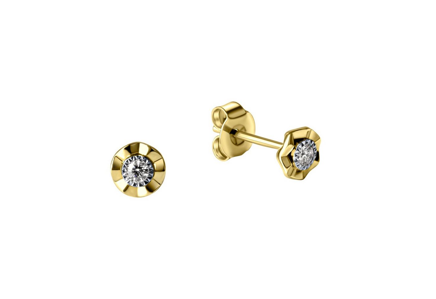 Vivance Paar Ohrstecker 585/- Gelbgold bicolor mit Brillant von Vivance