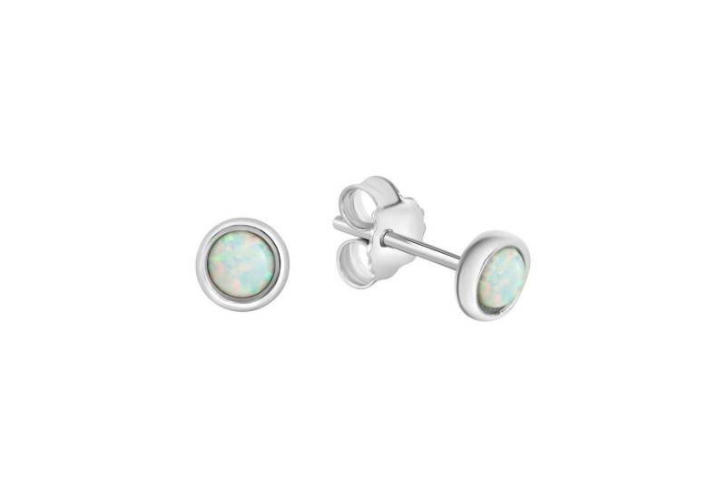 Vivance Paar Ohrstecker 925/- Sterling Silber rhodiniert synth. Opal von Vivance