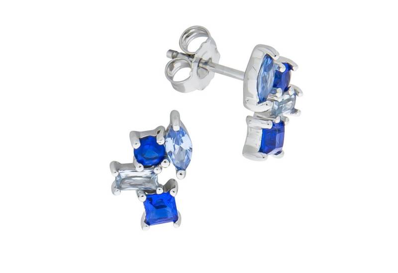 Vivance Paar Ohrstecker 925/- Sterling Silber rhodiniert synth. Steine blau von Vivance