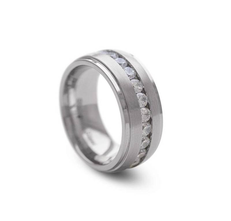 Vivance Partnerring Classics" zeitloser Edelstahl Ring mit Zirkonia Steinen" von Vivance