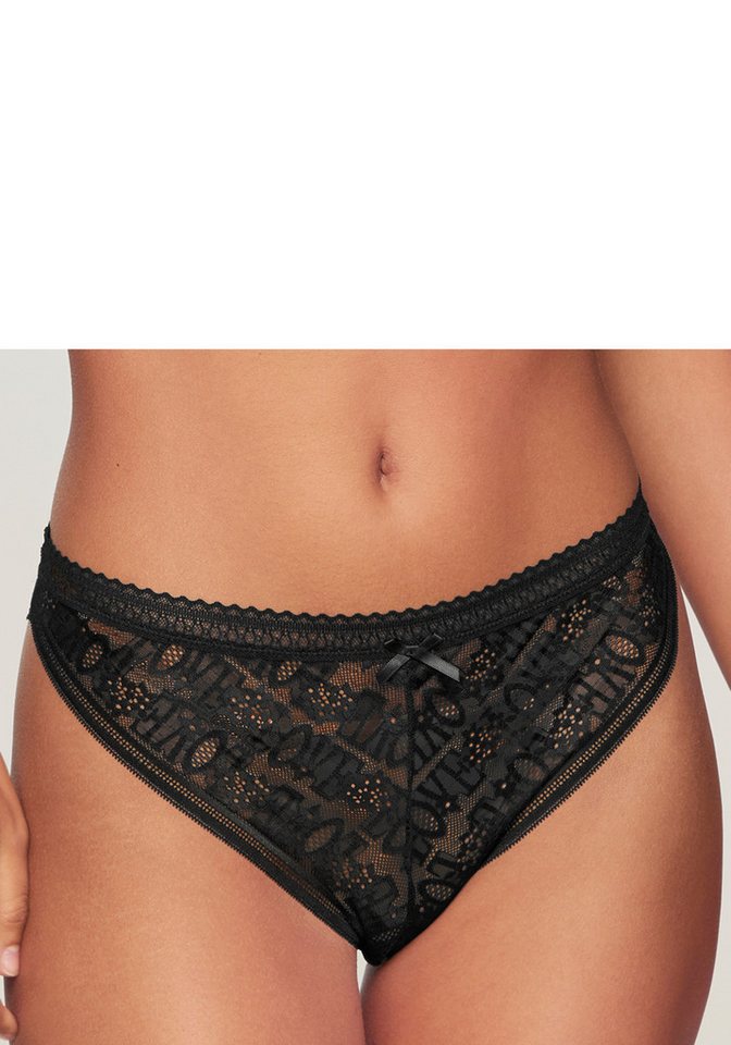 Vivance String Madita aus hübscher Spitze mit „LOVE“-Schriftzug und feinem Mesh von Vivance