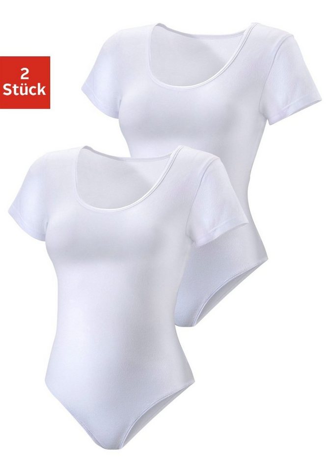 Vivance T-Shirt-Body (2er-Pack) aus elastischer Baumwoll-Qualität von Vivance