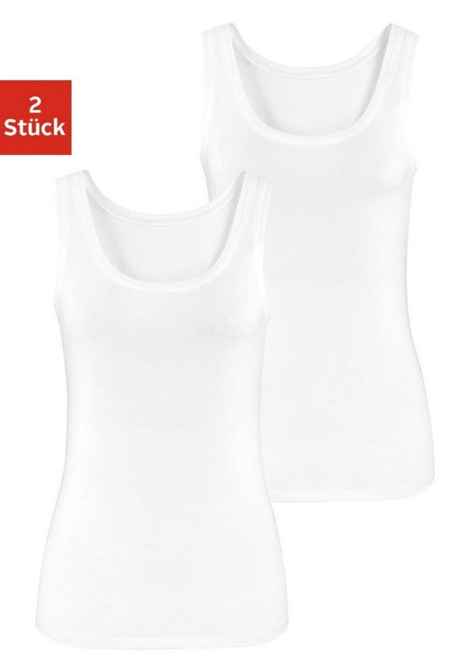 Vivance Tanktop (2er-Pack) aus elastischer Baumwoll-Qualität, Strandtop von Vivance