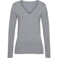 Witt Weiden Damen V-Ausschnitt-Pullover grau-meliert von Vivance