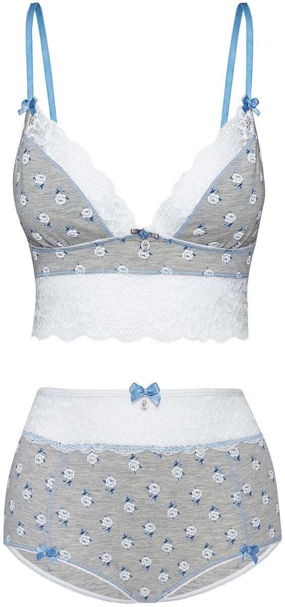 Vive Maria BH - Blue Rose Set - XS bis XXL - für Damen - Größe L - grau/weiß von Vive Maria