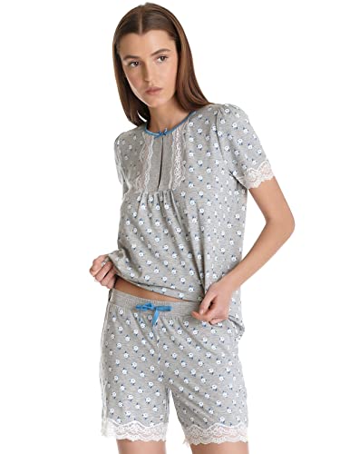 Vive Maria Blue Love Damen Pyjama grau meliert Allover, Größe:L von Vive Maria