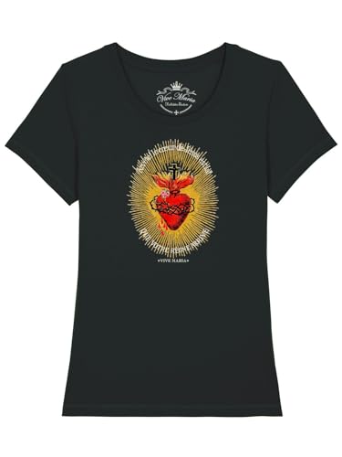 Vive Maria Burning Heart Damen T-Shirt schwarz, Größe:S von Vive Maria