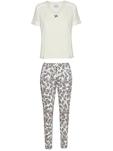 Vive Maria English Rose Damen Pyjama Creme/Allover, Größe:M von Vive Maria