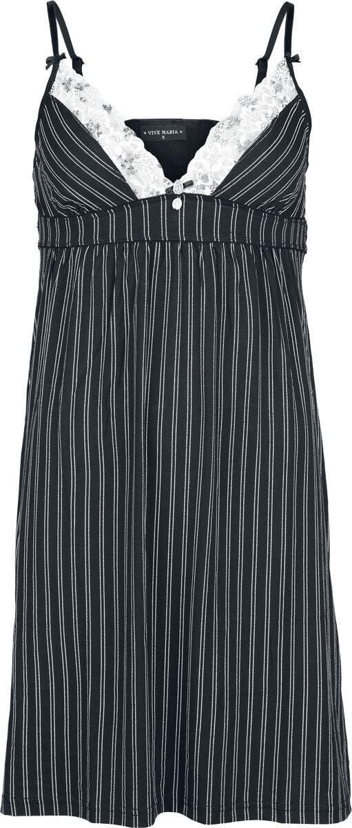 Vive Maria French Dandy Negligee Nachthemd schwarz weiß in S von Vive Maria