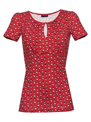Vive Maria French Fleur Shirt rot Allover-Print, Größe:XXL von Vive Maria