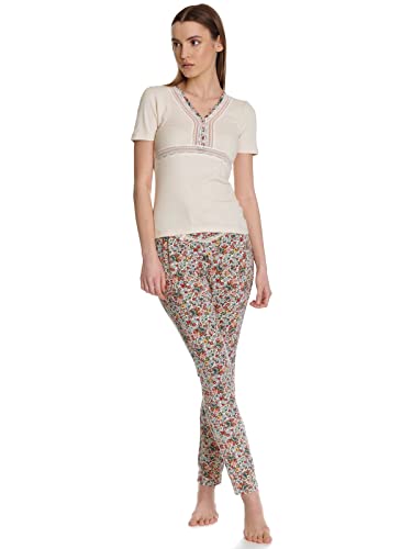 Vive Maria French Flower Damen Pyjama Creme/Allover, Größe:S von Vive Maria