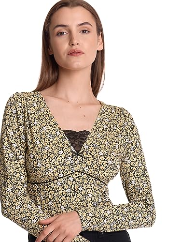 Vive Maria Golden Flower Damen Langarmshirt dunkelgelb Allover, Größe:L von Vive Maria