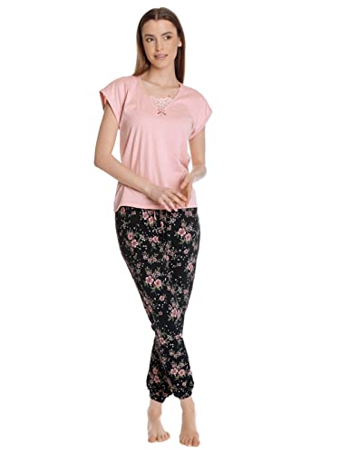 Vive Maria Hibiscus Dream Damen Pyjama lightpink/schwarz Allover, Größe:M von Vive Maria