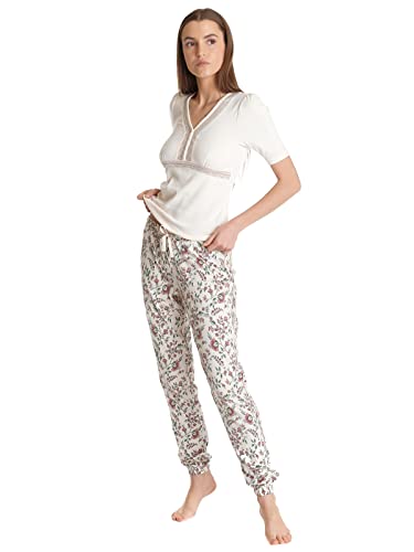 Vive Maria Hidden Garden Damen Pyjama Creme/Allover, Größe:L von Vive Maria