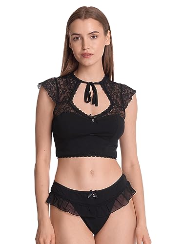 Vive Maria Ladylove Damen Wäscheset: Top mit Slip schwarz, Größe:L von Vive Maria