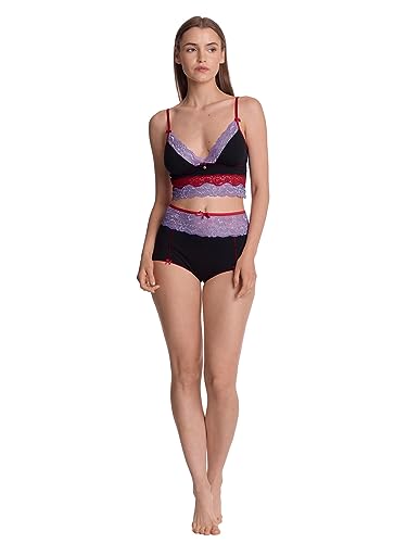 Vive Maria Lavender Love Damen Wäscheset: Top mit Panty Lilac/Black, Größe:M von Vive Maria