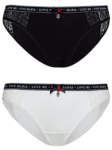 Vive Maria Maria's Slipset Damen Slip-Set Creme/schwarz, Größe:L von Vive Maria