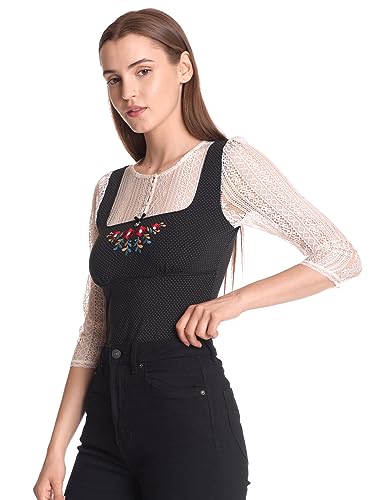 Vive Maria Meadow Girl Damen 3/4-Arm-Shirt Creme/schwarz Allover, Größe:XXL von Vive Maria