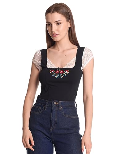 Vive Maria Meadow Kiss Damen Spitzentop schwarz/Creme, Größe:L von Vive Maria