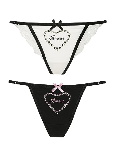 Vive Maria Princess Love Damen Stringtanga-Set Creme/schwarz, Größe:L von Vive Maria