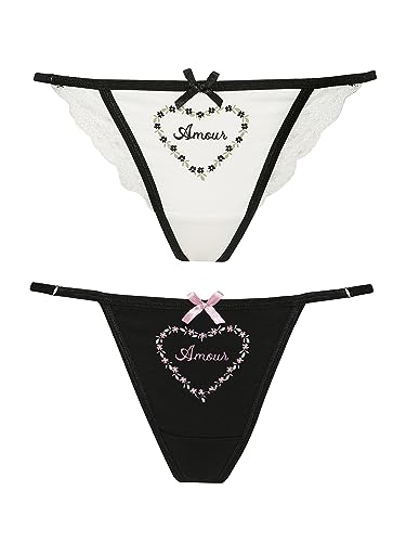 Vive Maria Princess Love Damen Stringtanga-Set Creme/schwarz, Größe:XL von Vive Maria