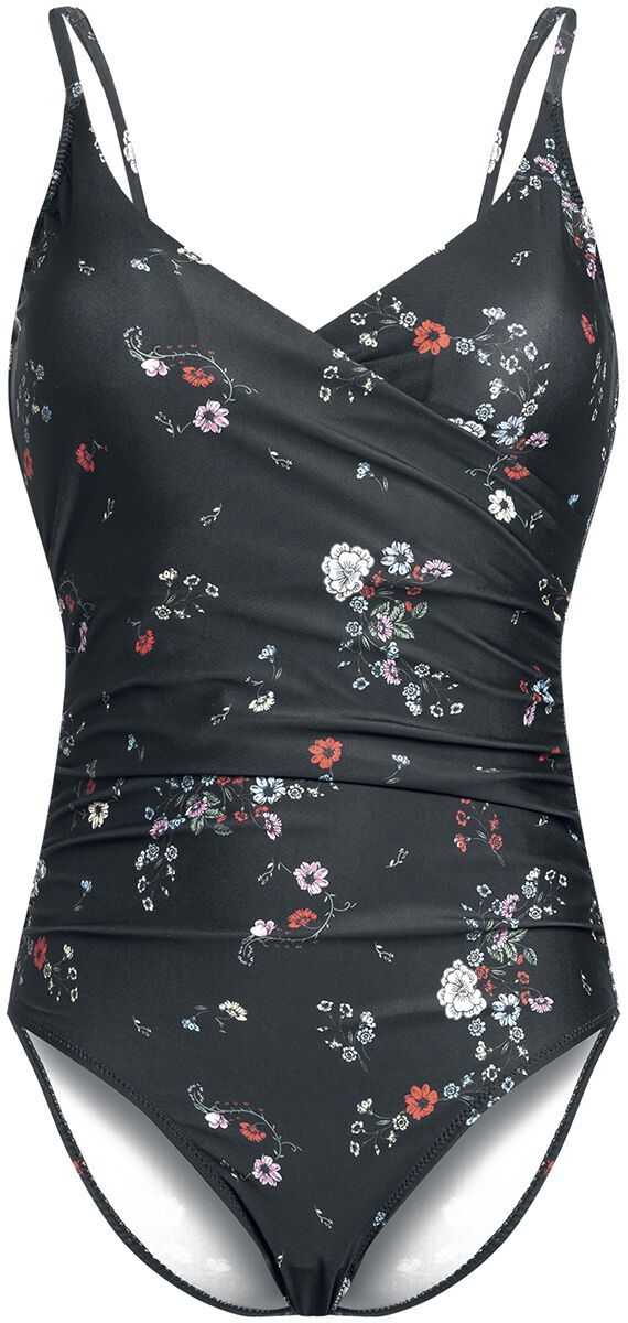 Vive Maria - Rockabilly Badeanzug - Dancing Flower Swimsuit - XS bis S - für Damen - Größe S - schwarz von Vive Maria