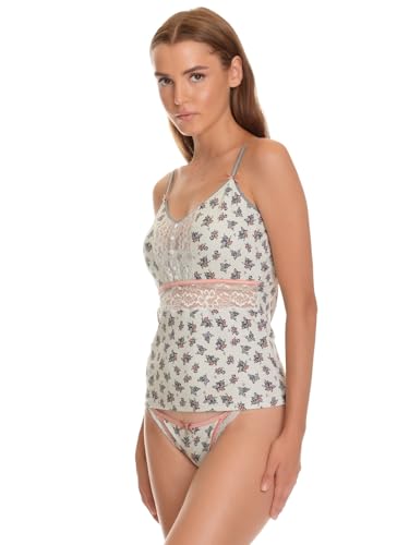 Vive Maria Sugar Boudoir Damen Wäscheset: Top mit Slip hellgrau Allover, Größe:L von Vive Maria