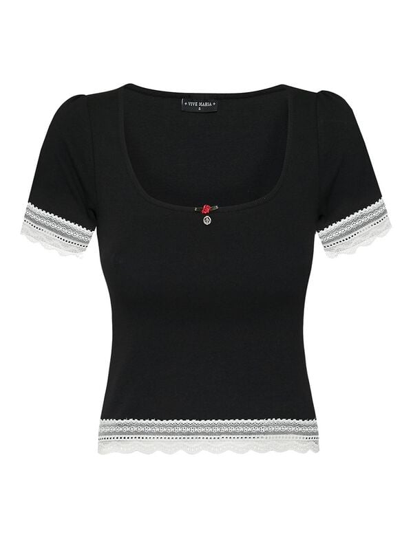 Vive Maria Sweet Cropped Shirt T-Shirt schwarz weiß in XL von Vive Maria