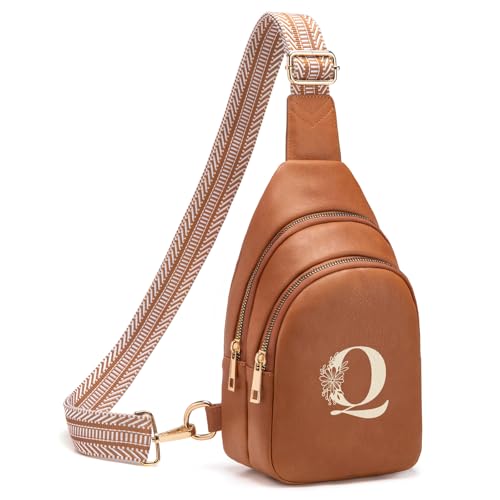 Viverte Umhängetasche für Damen, Initialen-Umhängetasche, Gürteltasche, personalisiertes Geschenk für Mutter, Frau, Frau, Braun, Frage: Viverte Umhängetasche für Damen, Initialen-Umhängetasche, Gürteltasche, personalisiertes Geschenk für Mutter, Frau, Frau, Braun, Frage: von Viverte