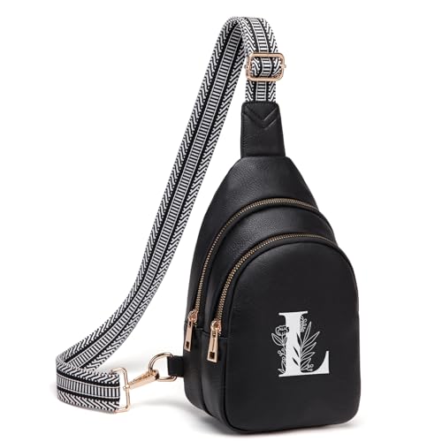 Viverte Umhängetasche für Damen, Initialen-Umhängetasche, Gürteltasche, personalisiertes Geschenk für Mutter, Frau, Frau, Schwarz, Large, Größe L: Viverte Umhängetasche für Damen, Initialen-Umhängetasche, Gürteltasche, personalisiertes Geschenk für Mutter, Frau, Frau, Schwarz, Large, Größe L: von Viverte