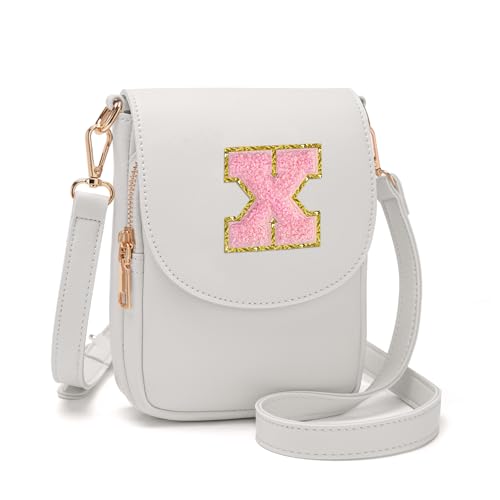 Viverte Umhängetasche für Teenager, Mädchen, kleine Initiale, Handy, Kleinkind, Geldbörse, Leder, 3 Fächer, Crossbody-Tasche, Beige, One Size Viverte Umhängetasche für Teenager, Mädchen, kleine Initiale, Handy, Kleinkind, Geldbörse, Leder, 3 Fächer, Crossbody-Tasche, Beige, One Size von Viverte