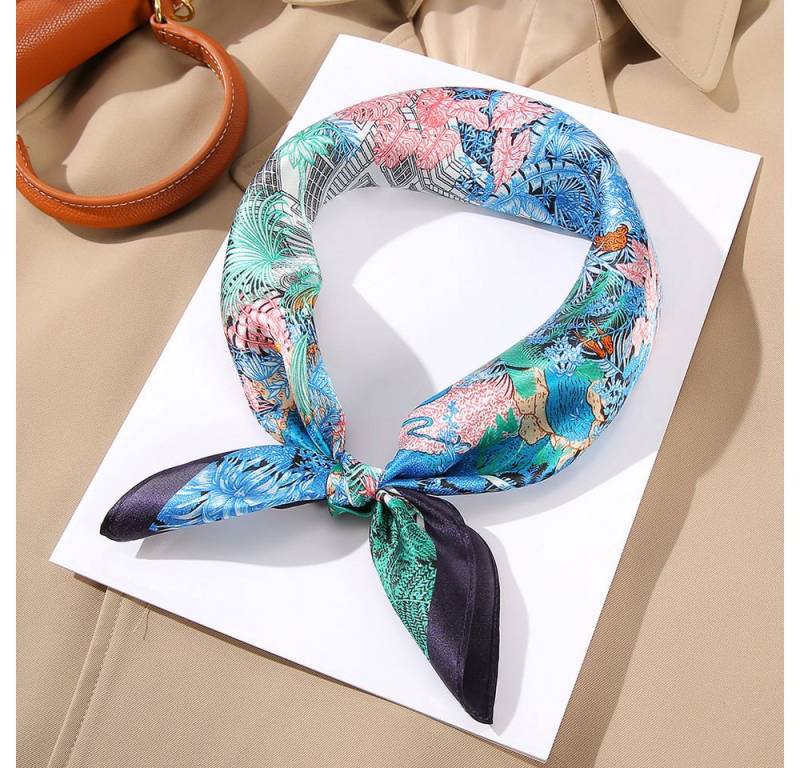 Vivi Idee Seidentuch 100% Maulbeerseide Halstuch Damen, Quadratisches 53x53 cm Halstuch, bedrucktes Seidenschal von Vivi Idee