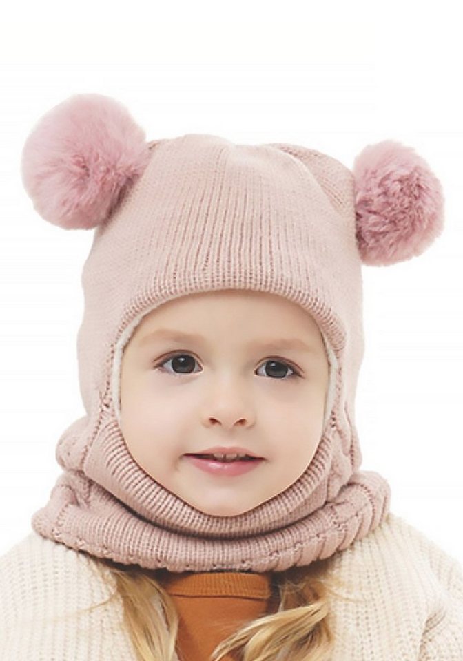 Vivi Idee Schlupfmütze Kinder Schalmützen BalaclavaFleece Wollmütze Strickmütze Wintermütze für Mädchen ab 3 Jahre von Vivi Idee