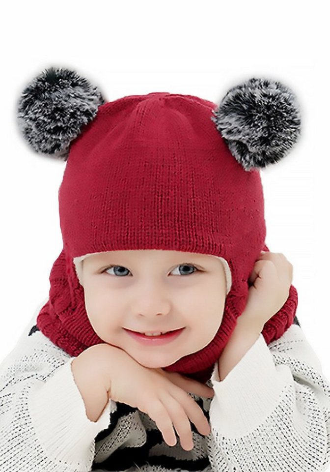Vivi Idee Schlupfmütze Kinder Schalmützen BalaclavaFleece Wollmütze Strickmütze Wintermütze für Mädchen ab 3 Jahre von Vivi Idee