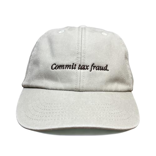 Vivian Flytrap Unisex Commit Tax Fraud Gewaschen Bestickt Dad Baseballkappe - Cream von Vivian Flytrap