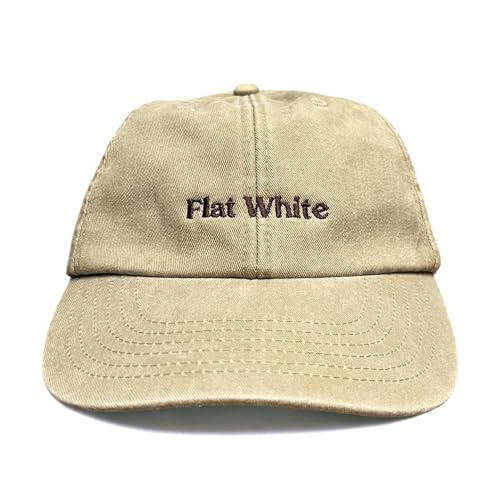 Vivian Flytrap Unisex Flat White Gewaschen Bestickt Dad Baseballkappe - Beige von Vivian Flytrap